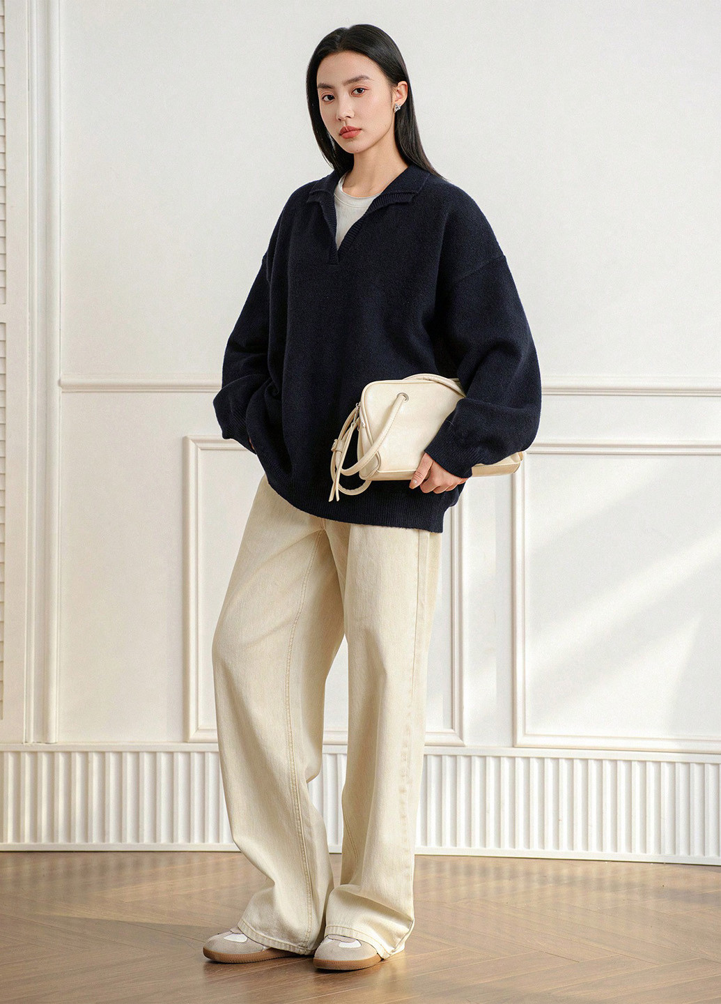 Темно-синій зимовий светр SHEIN