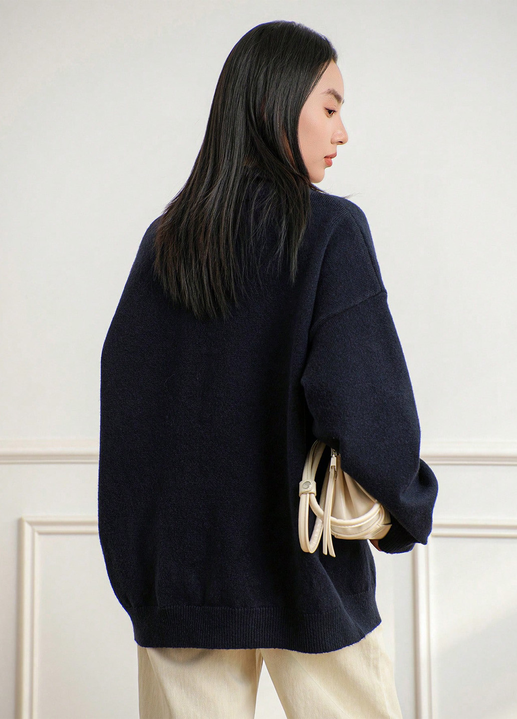 Темно-синій зимовий светр SHEIN