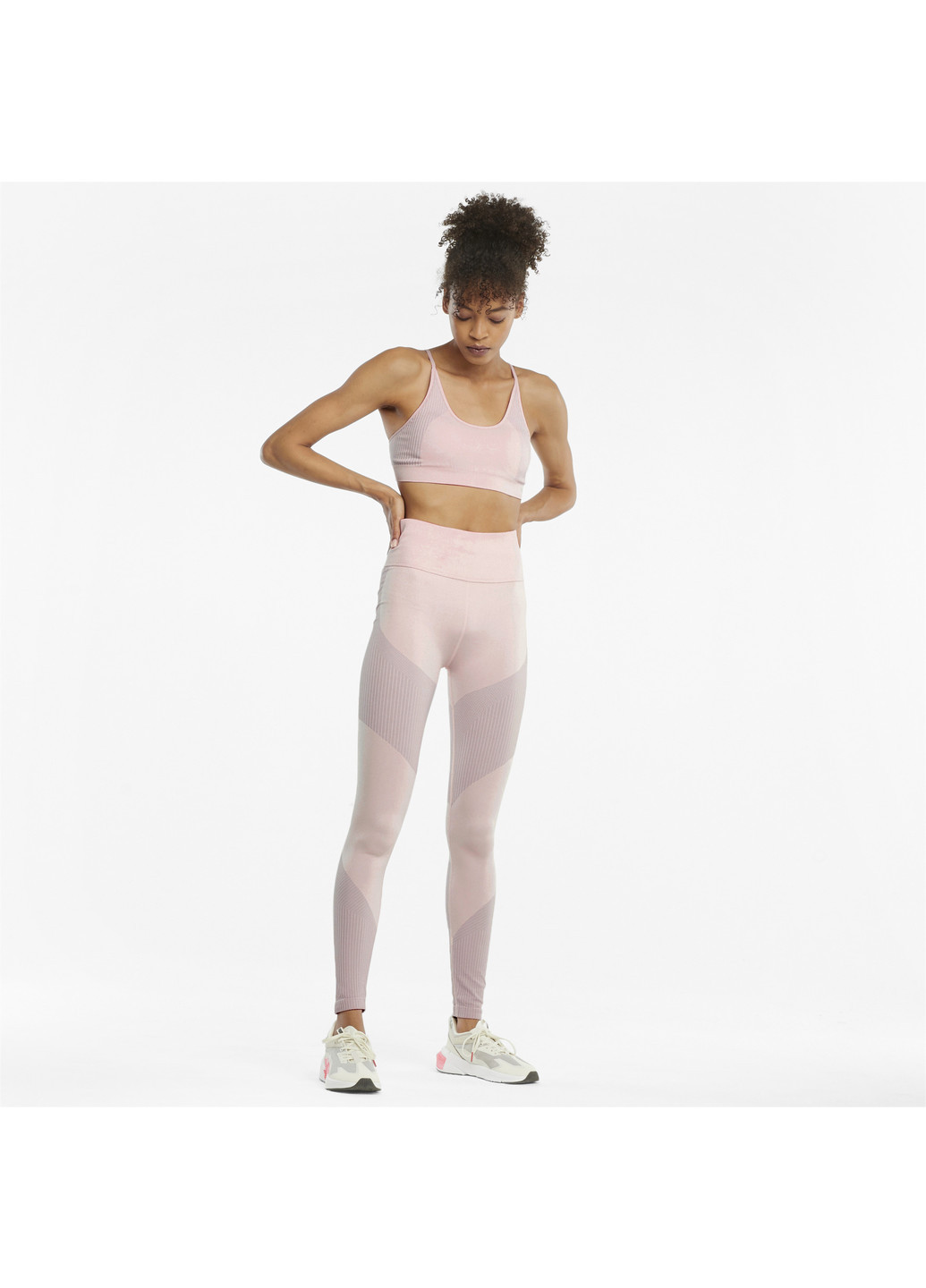Розовые летние легинсы seamless high waist 7/8 women's training leggings Puma