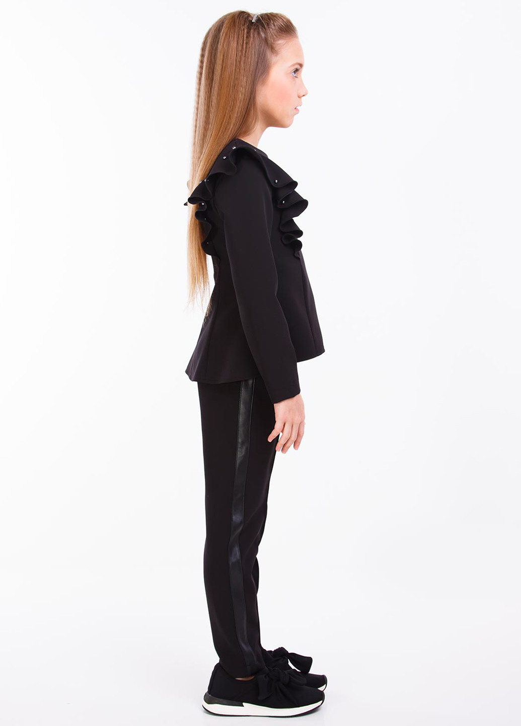 Черный демисезонный костюм (блуза, брюки) брючный Sofia Shelest
