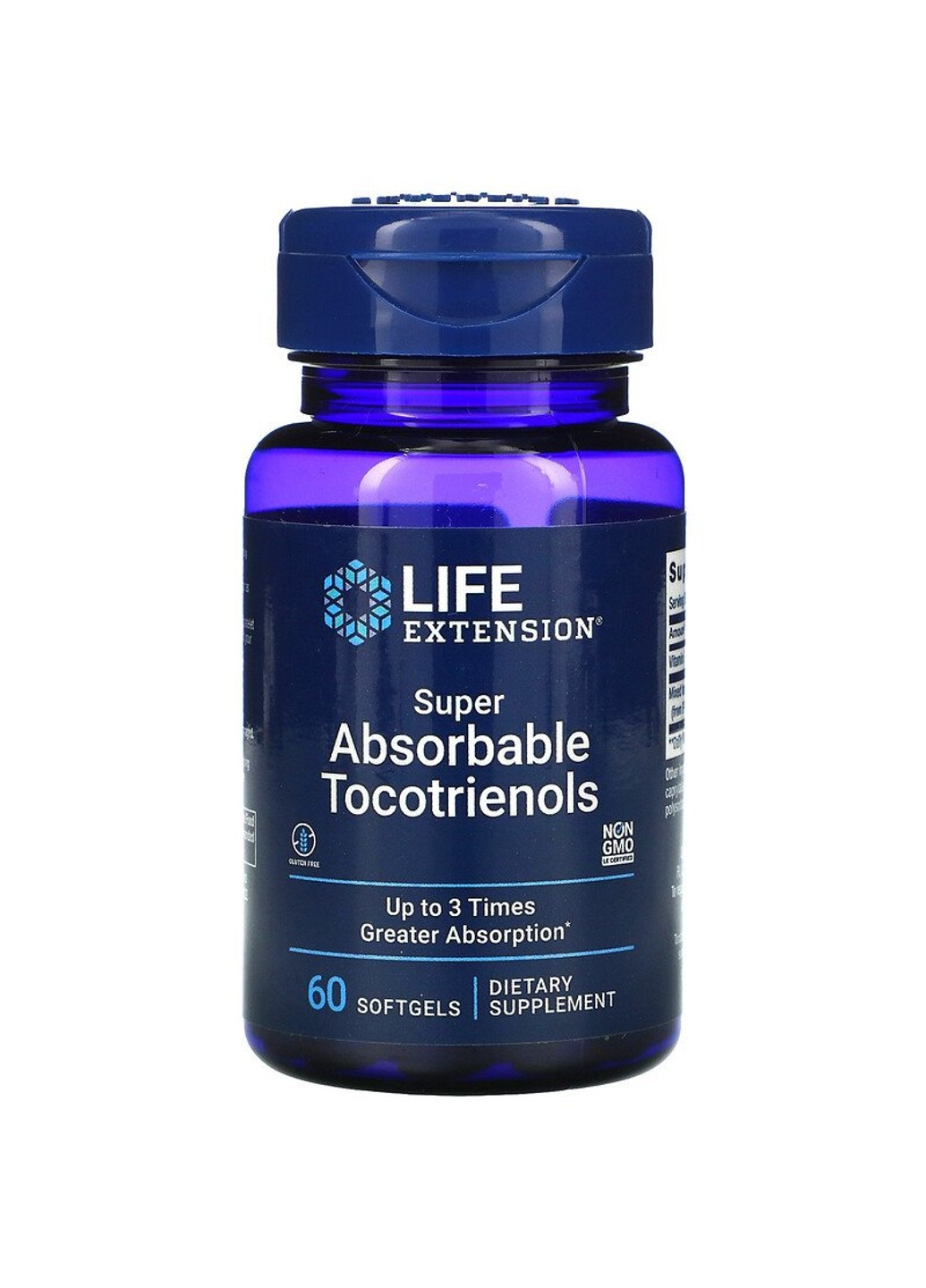Витамин Е Супер абсорбирующие Токотриенолы, Super Absorbable Tocotrienols,, 60 капсул Life Extension (255410660)