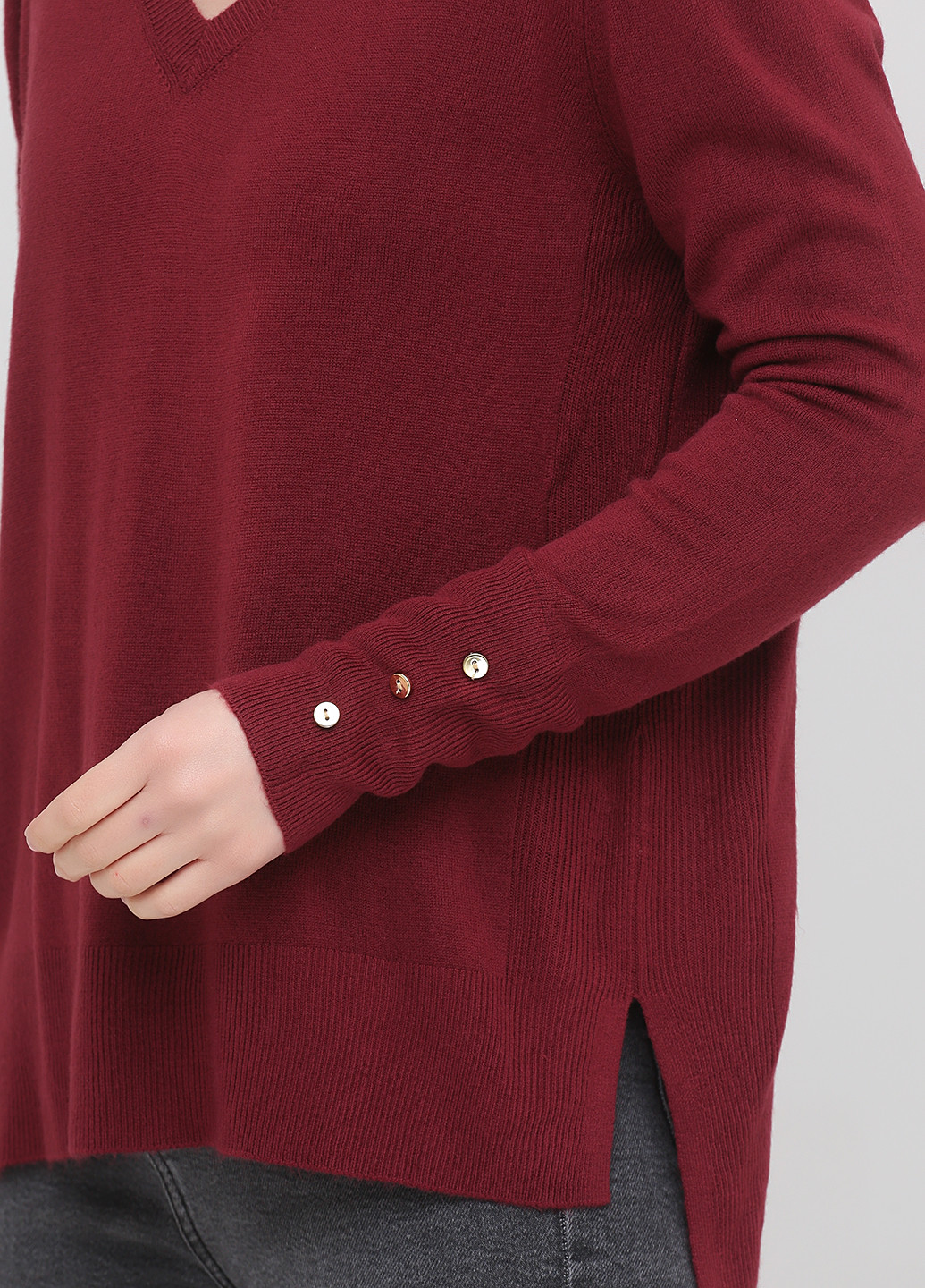 Бордовый демисезонный пуловер пуловер Primark