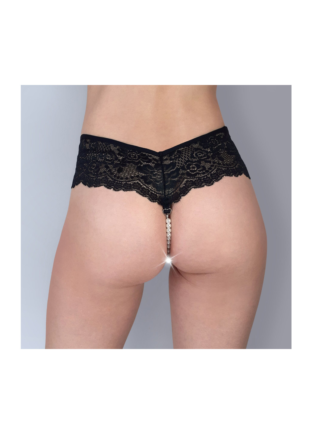 Сексуальные женские трусики Fabiana с жемчугом черные, размер L-2XL Art of Sex (252269103)