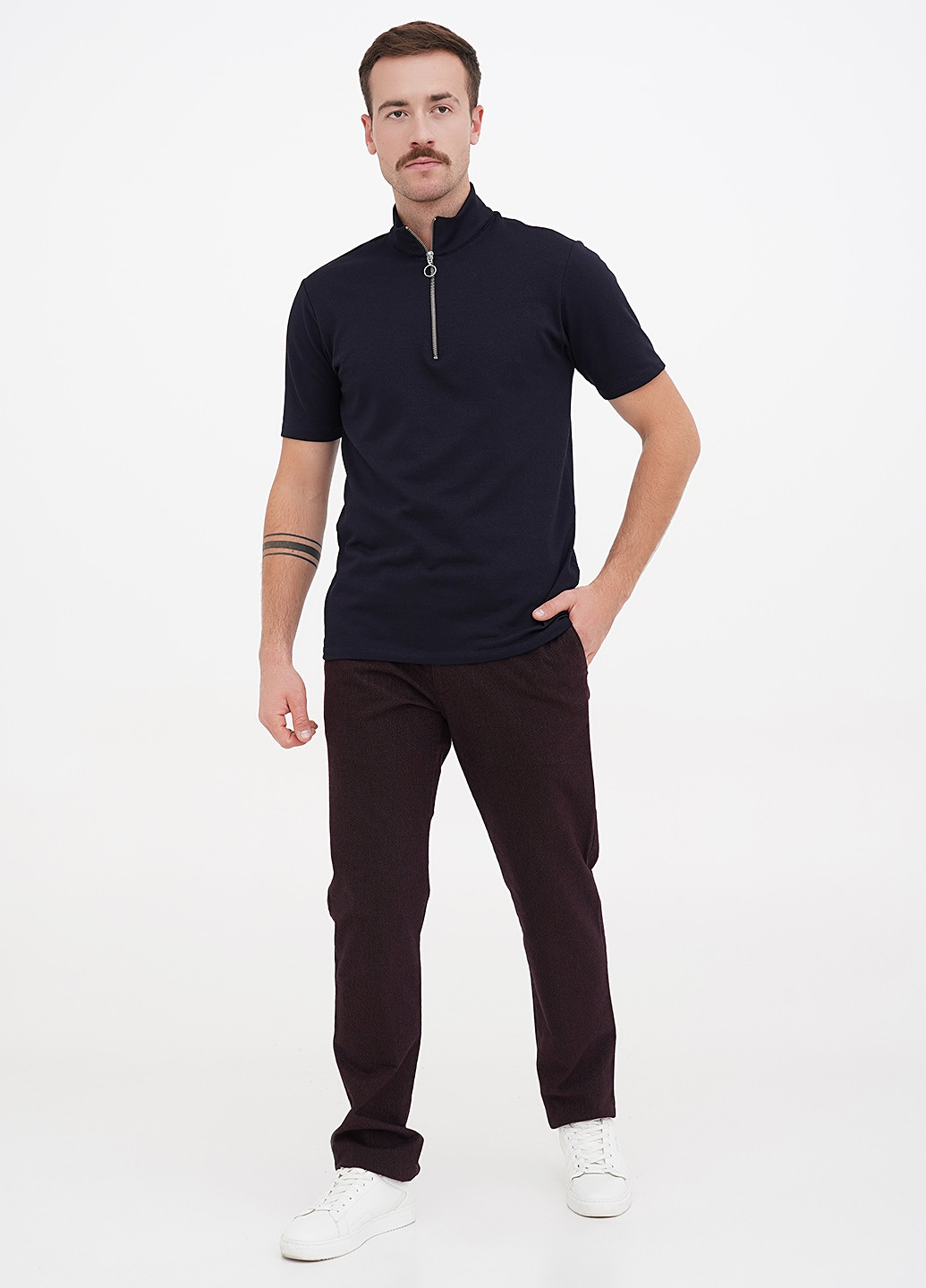 Бордовые кэжуал демисезонные прямые брюки Lagrand