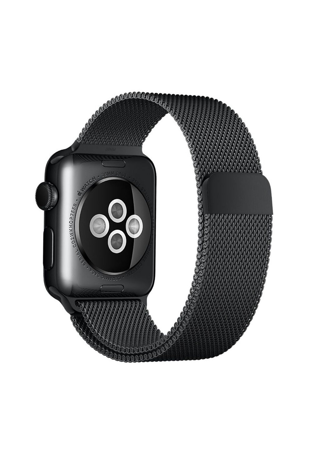 Ремінець Milanese Loop для Apple Watch 42 / 44mm металевий чорний магнітний Series 5 4 3 2 1 black ARM (222374806)