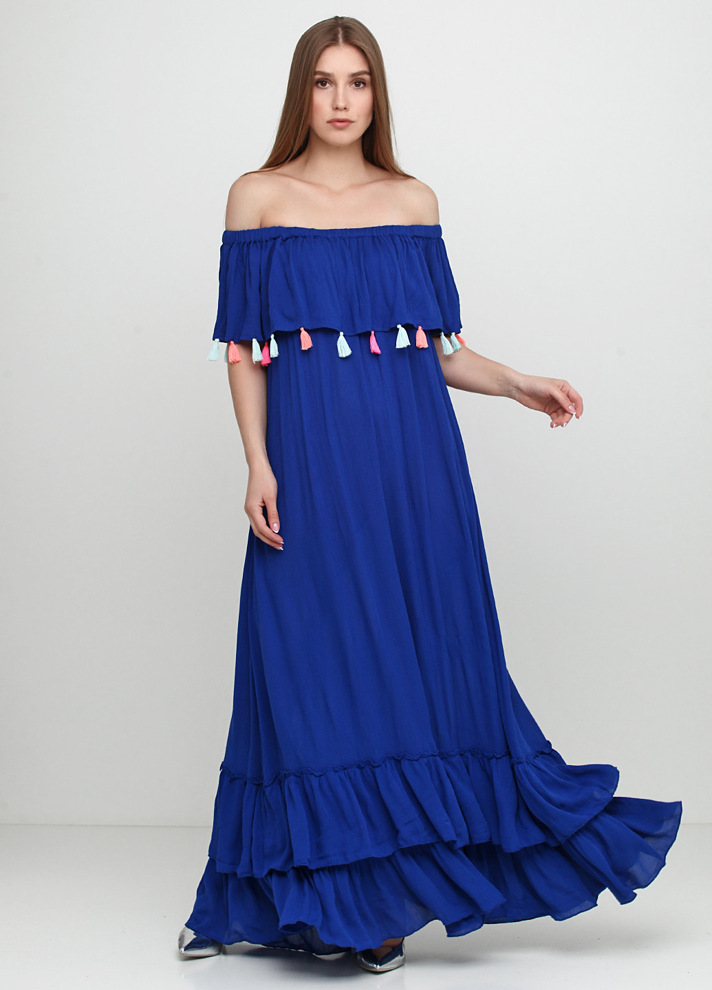 Синя кежуал сукня кльош Asos однотонна