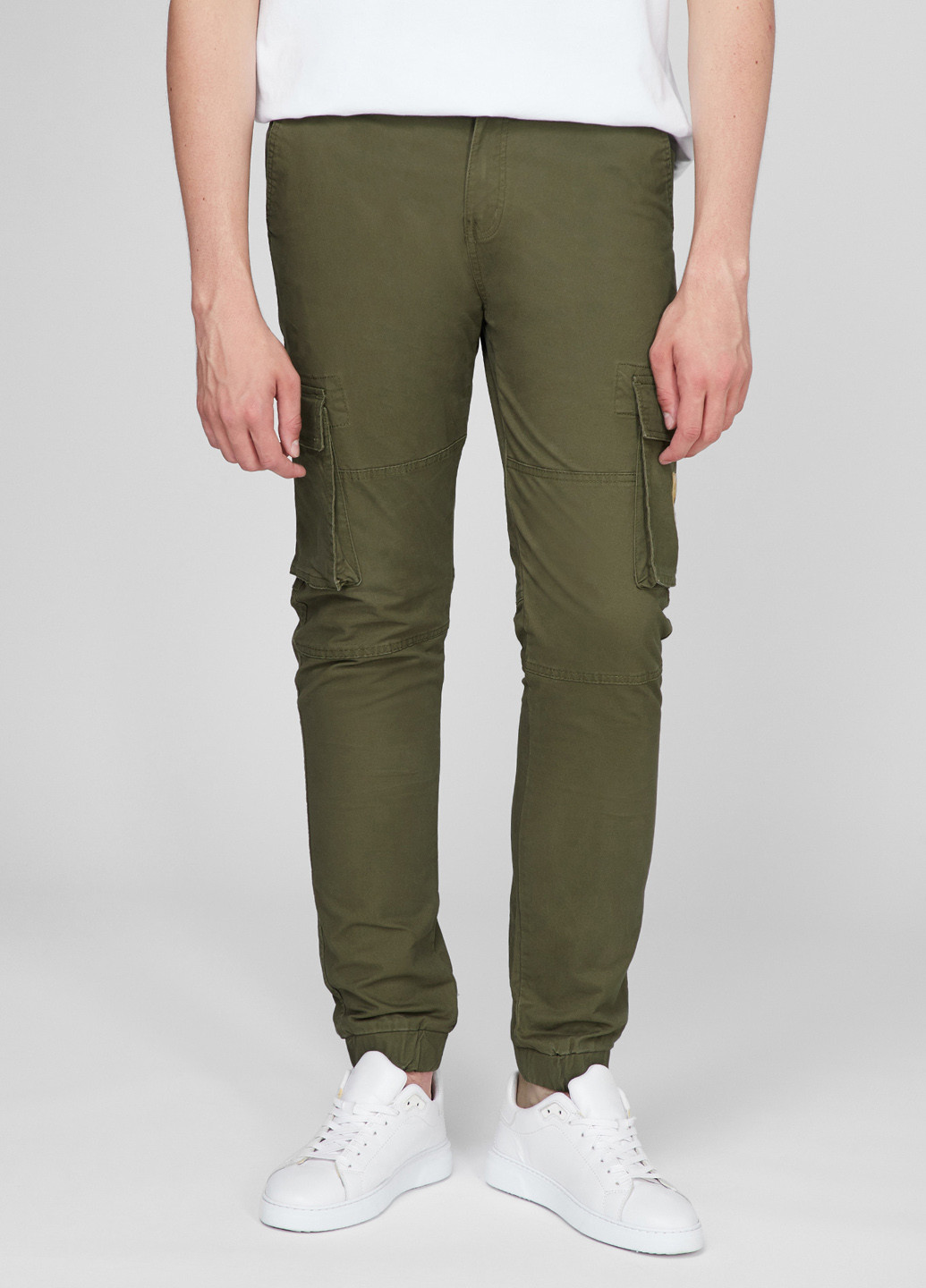 Хаки кэжуал демисезонные джоггеры, карго брюки Denim Project