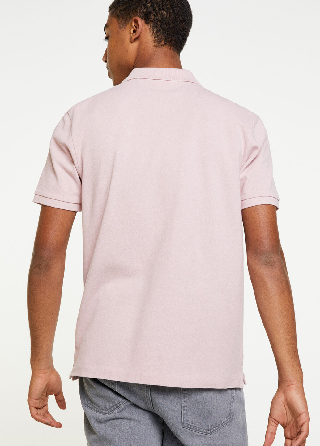 Светло-розовая футболка-поло для мужчин Springfield однотонная