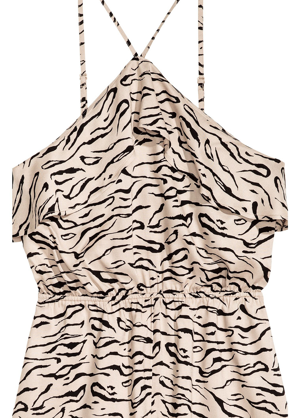 Комбинезон H&M комбинезон-шорты тигровый бежевый кэжуал вискоза