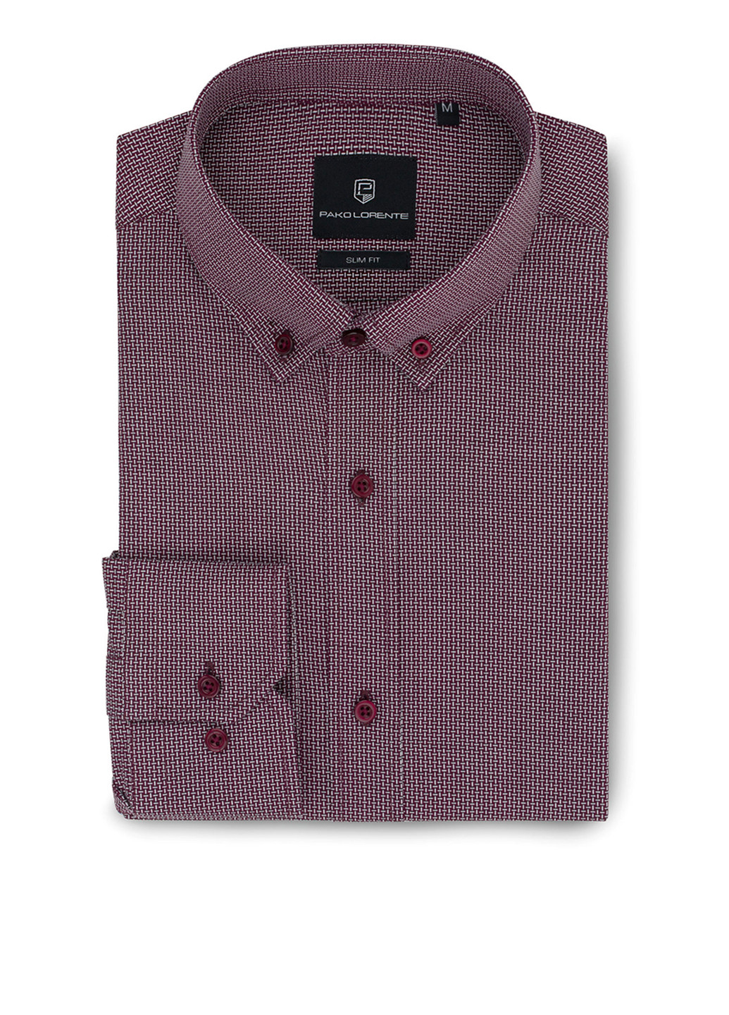 Бордовая кэжуал рубашка с абстрактным узором Pako Lorente