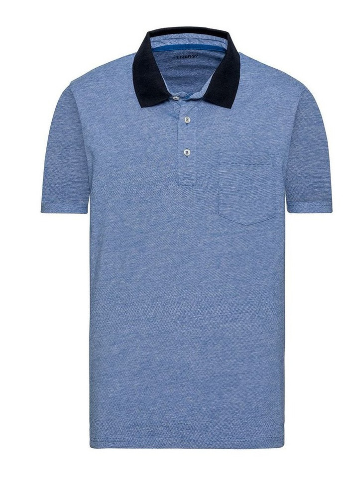 Синяя футболка-мужское поло для мужчин Livergy меланжевая