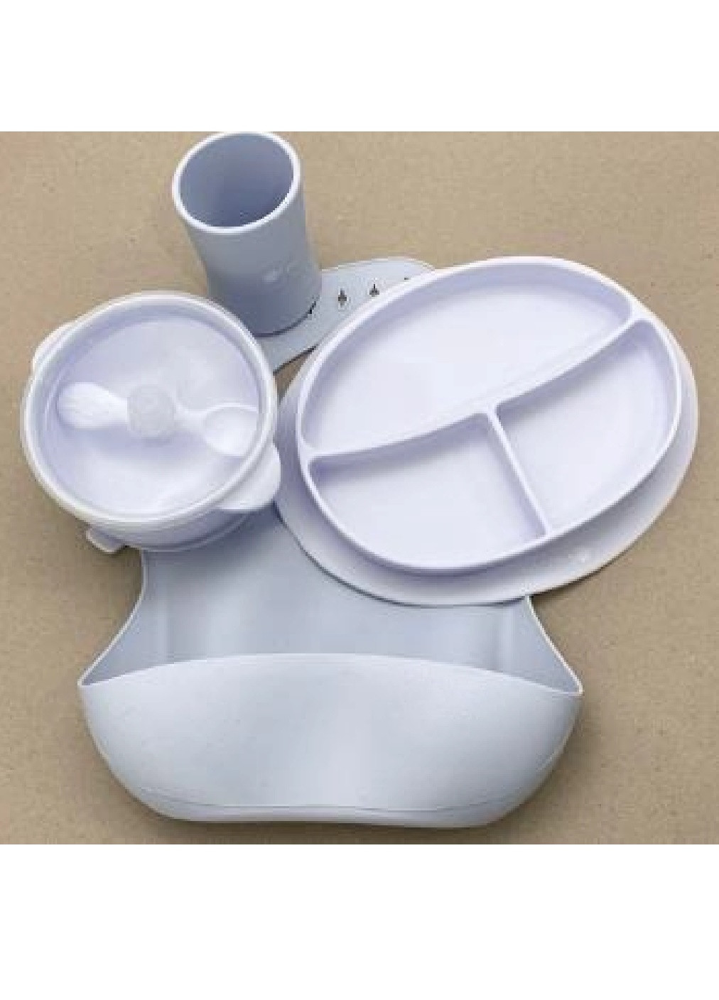 Дитячий силіконовий набір посуду для дітей із п'яти предметів(2635418-Т) Бузковий Francesco Marconi (251386129)