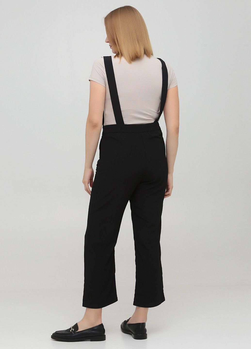 Комбинезон Monki комбинезон-брюки однотонный чёрный кэжуал полиэстер