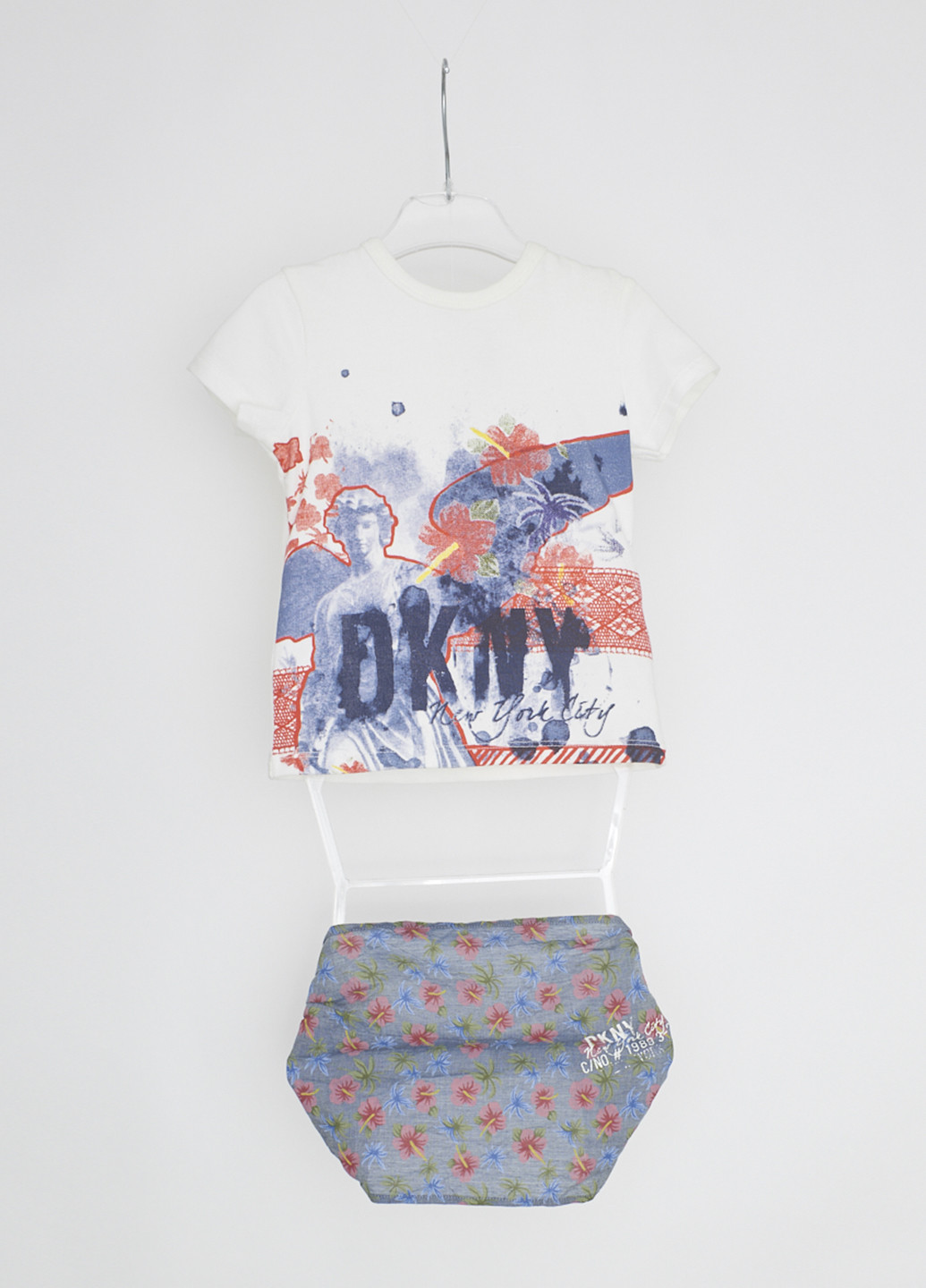 Белый летний комплект (футболка, бандана) DKNY