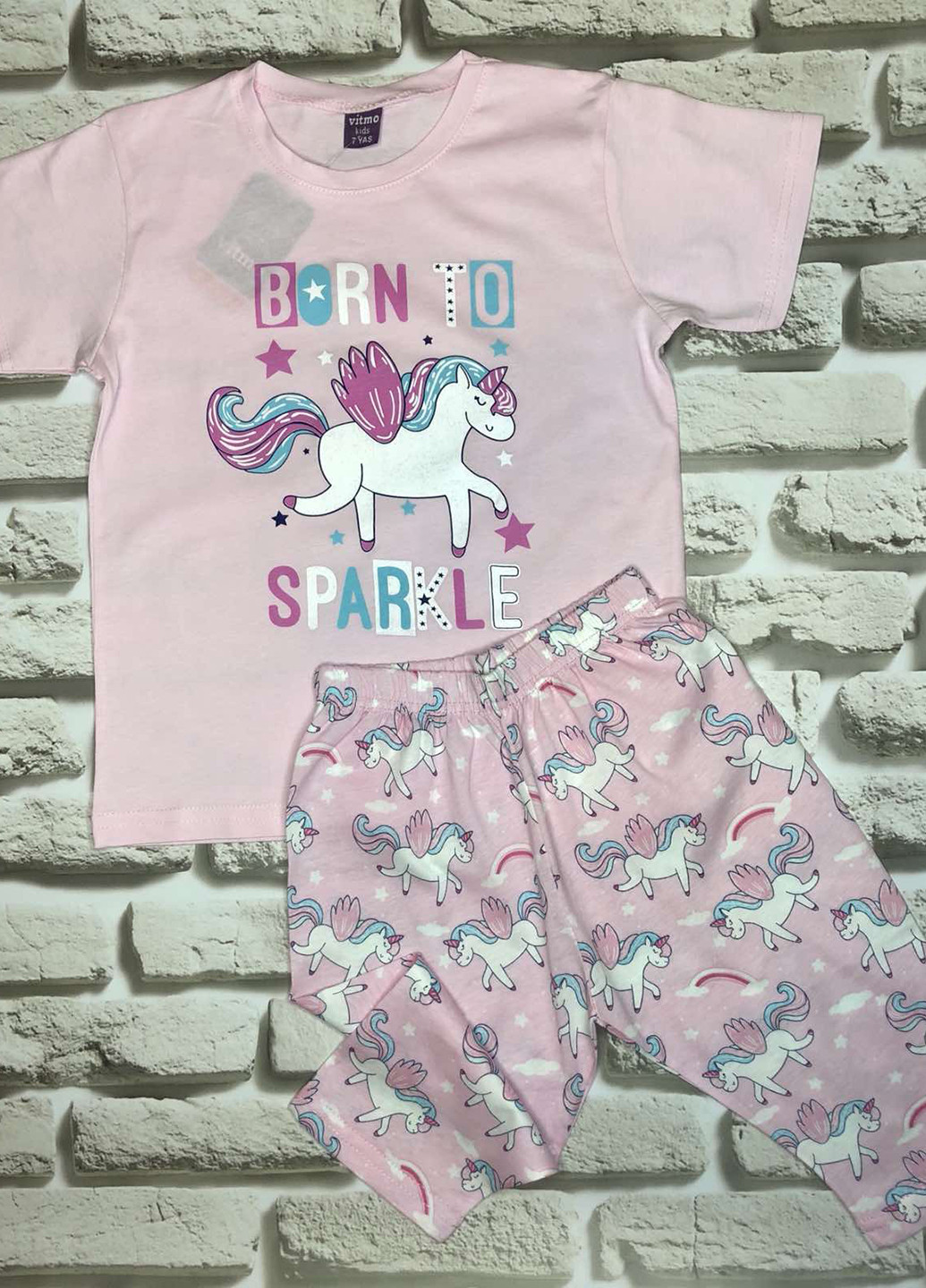 Светло-розовая всесезон пижама (футболка, капри) футболка + капри Vitmo baby
