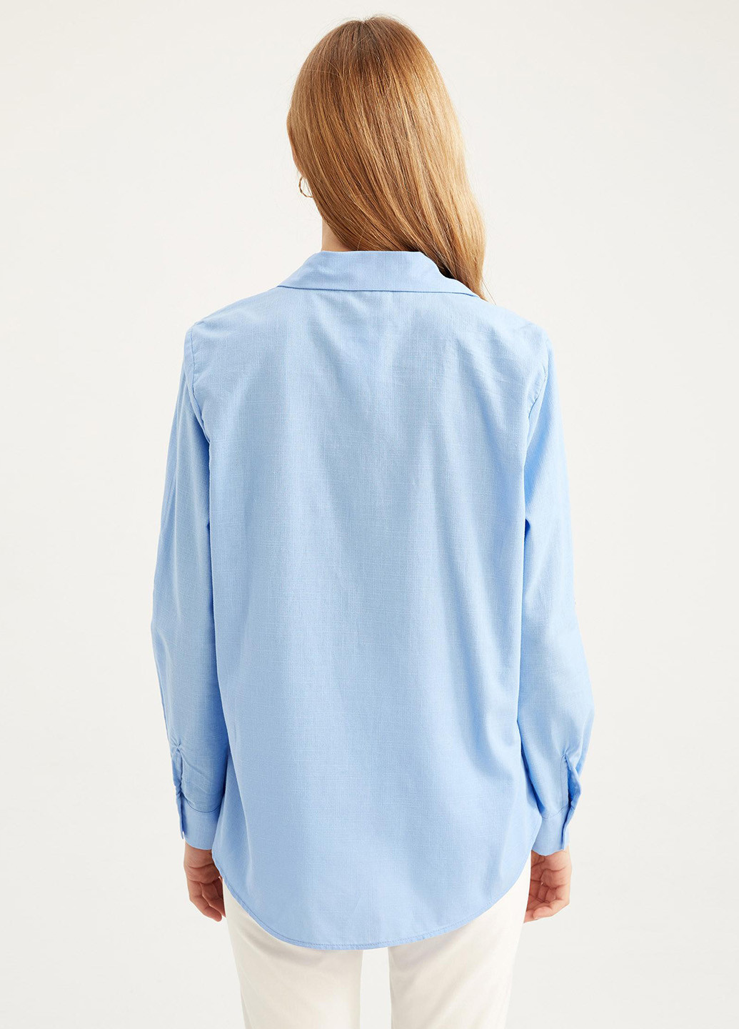 Светло-голубой кэжуал рубашка DeFacto