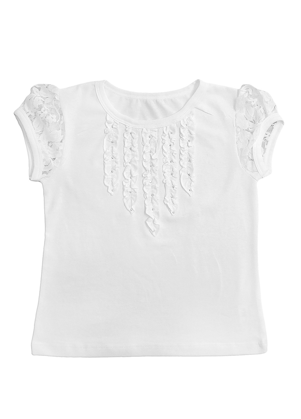 Белая однотонная блузка AV Style летняя