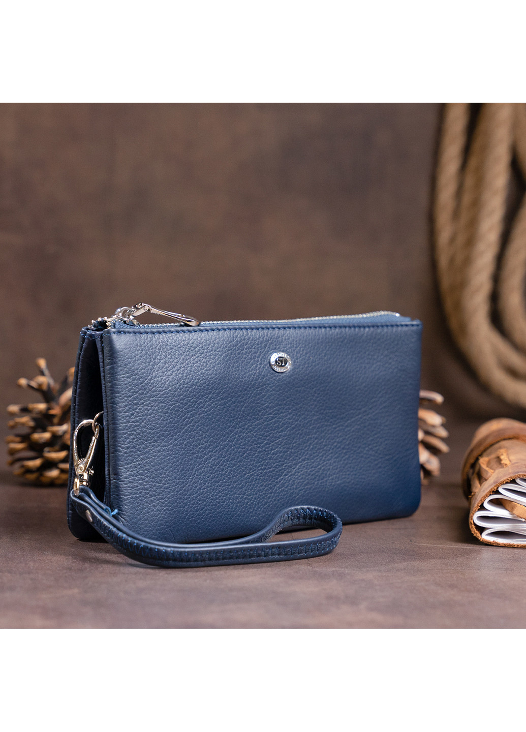 Женский кожаный кошелек-клатч 19,2х10х2 см st leather (229460628)