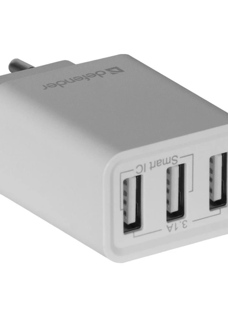 Зарядний пристрій UPA-31 white, 3xUSB, 5V / 3.1A (83587) Defender (216637431)