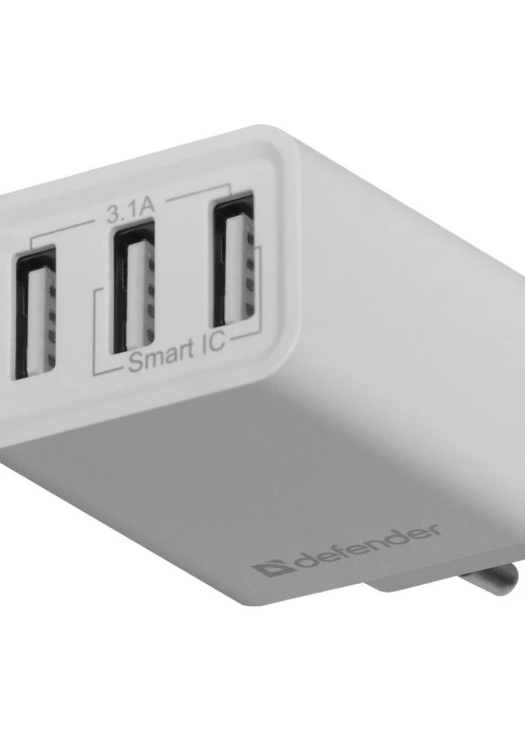 Зарядний пристрій UPA-31 white, 3xUSB, 5V / 3.1A (83587) Defender (216637431)