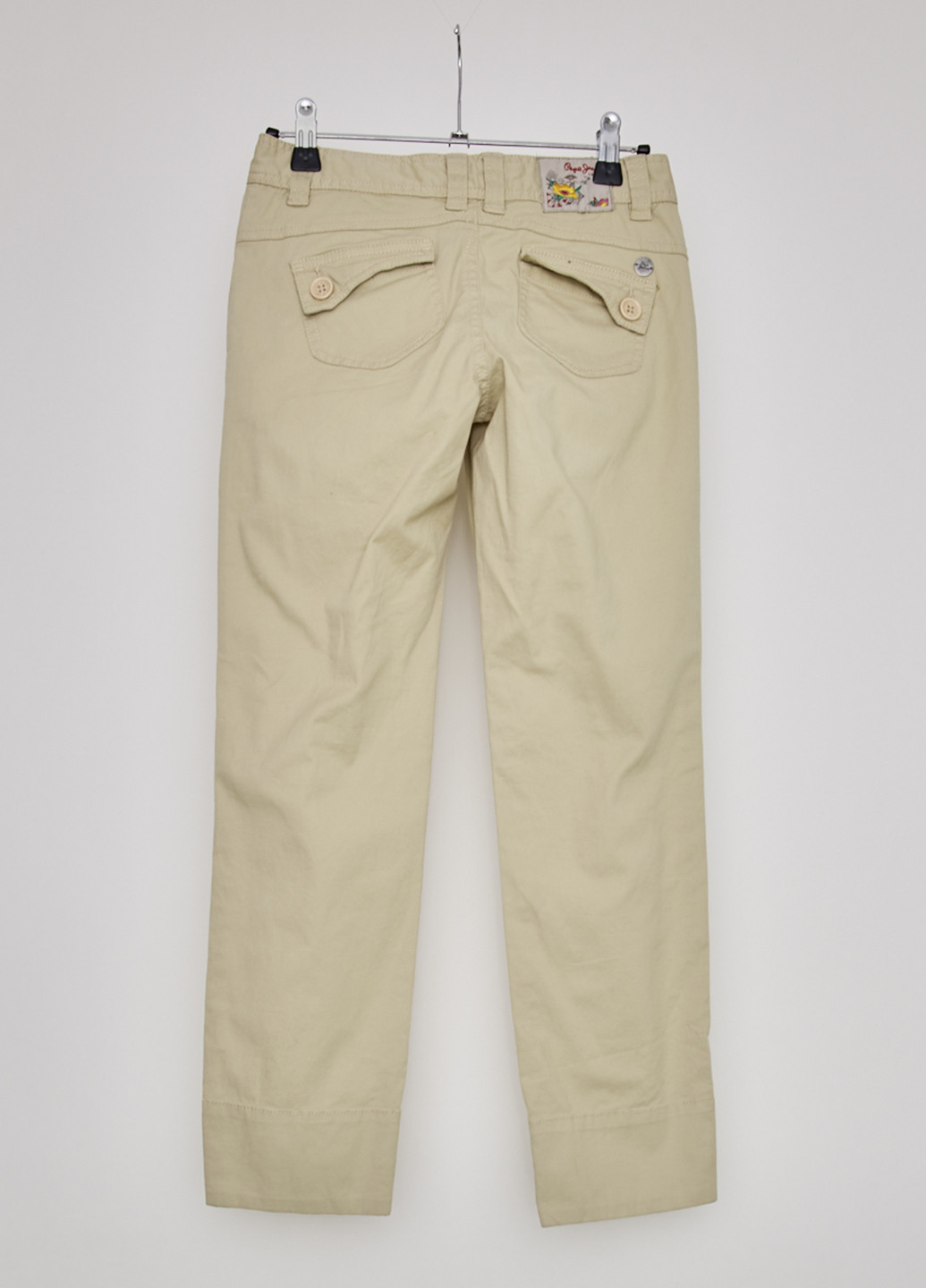 Светло-бежевые кэжуал демисезонные брюки прямые Pepe Jeans