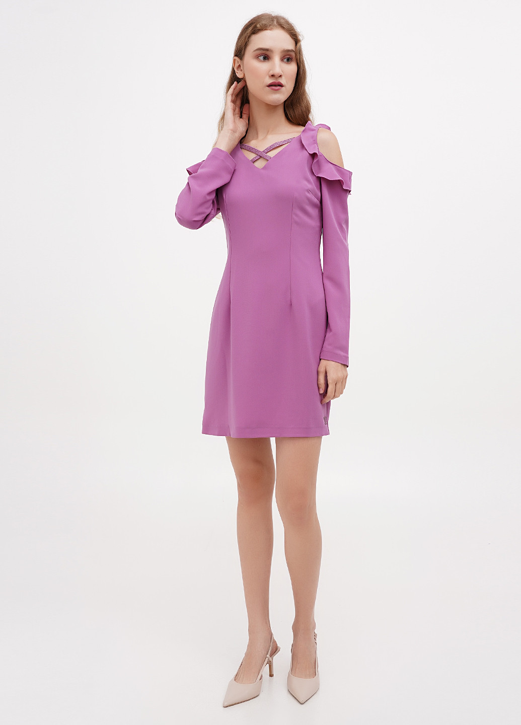 Бузкова кежуал сукня Sassofono однотонна