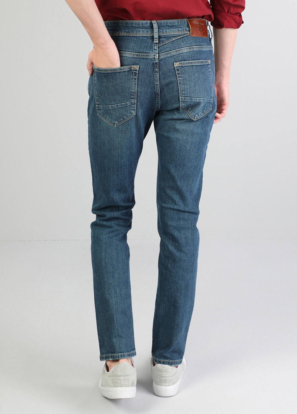 Темно-голубые демисезонные скинни джинсы Colin's