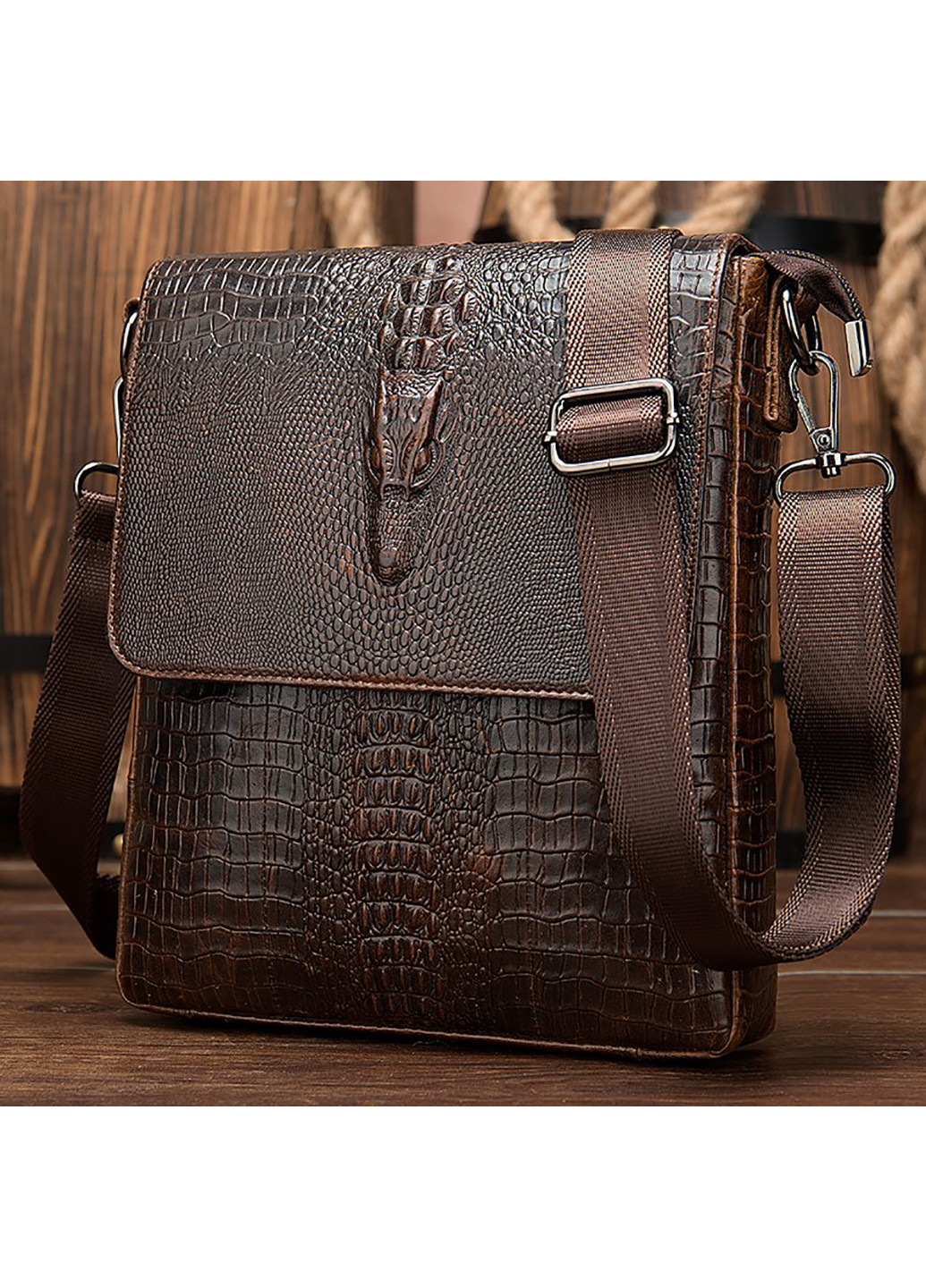 Мужская кожаная сумка 28,5х22х5,5 см Vintage (229460838)