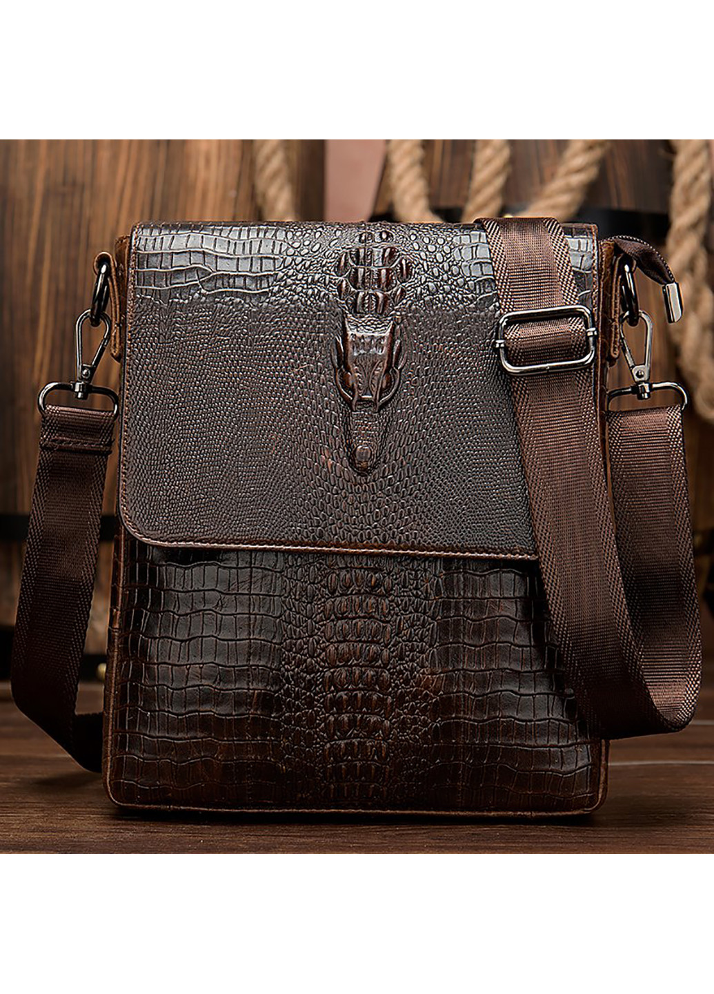 Мужская кожаная сумка 28,5х22х5,5 см Vintage (229460838)