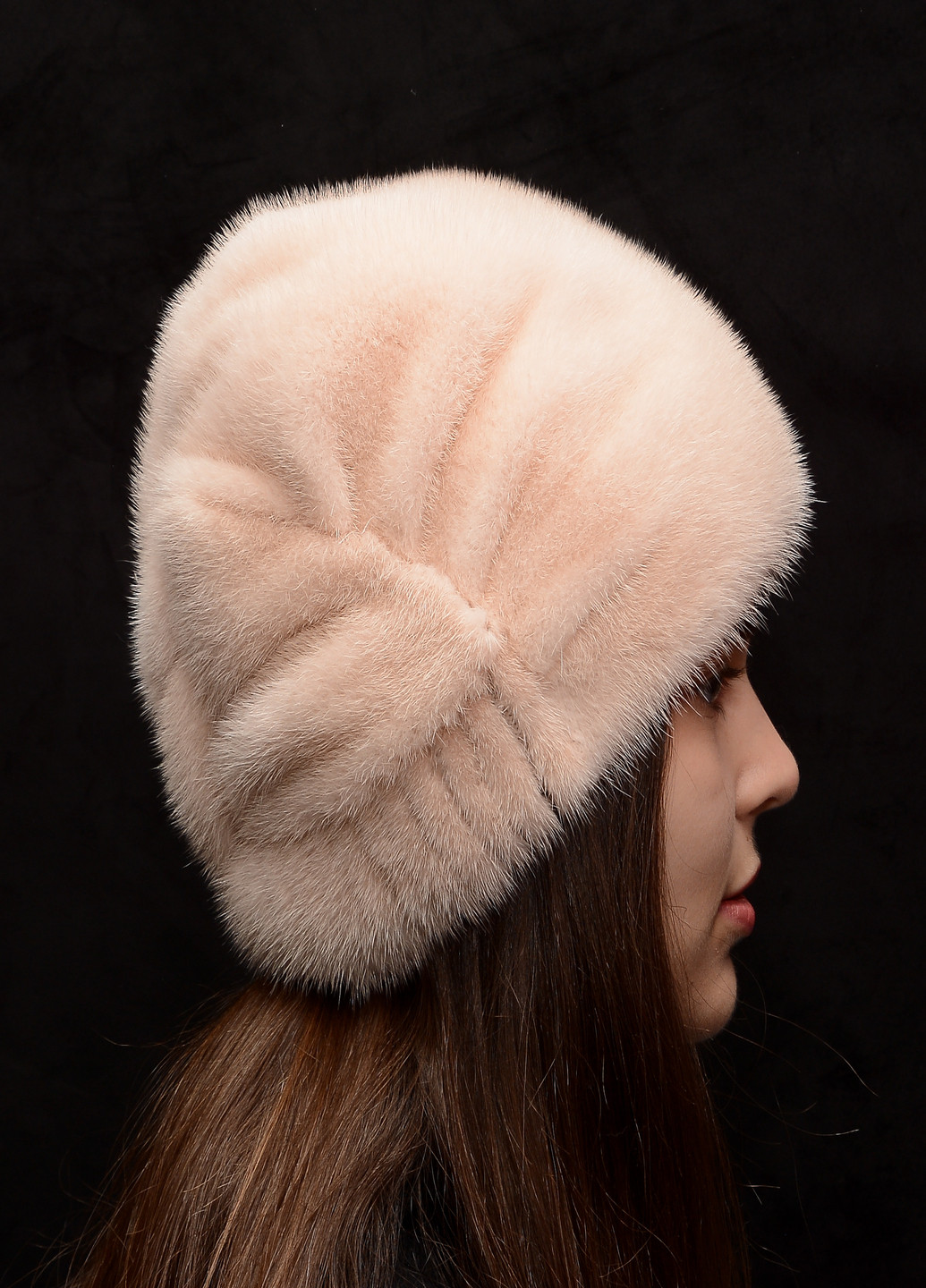 Женская норковая зимняя шапка кубанка Меховой Стиль коса (203038789)