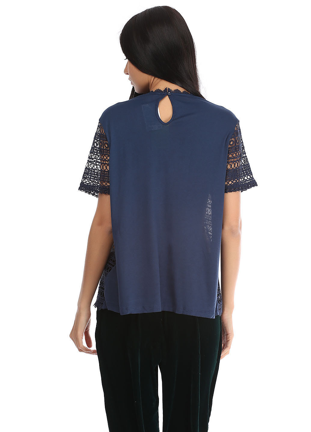 Темно-синяя летняя блуза H&M