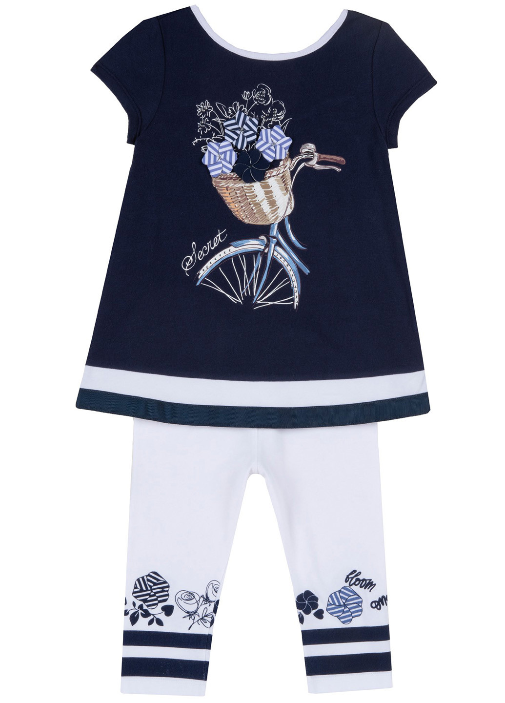 Синий летний комплект (футболка, леггинсы) Chicco