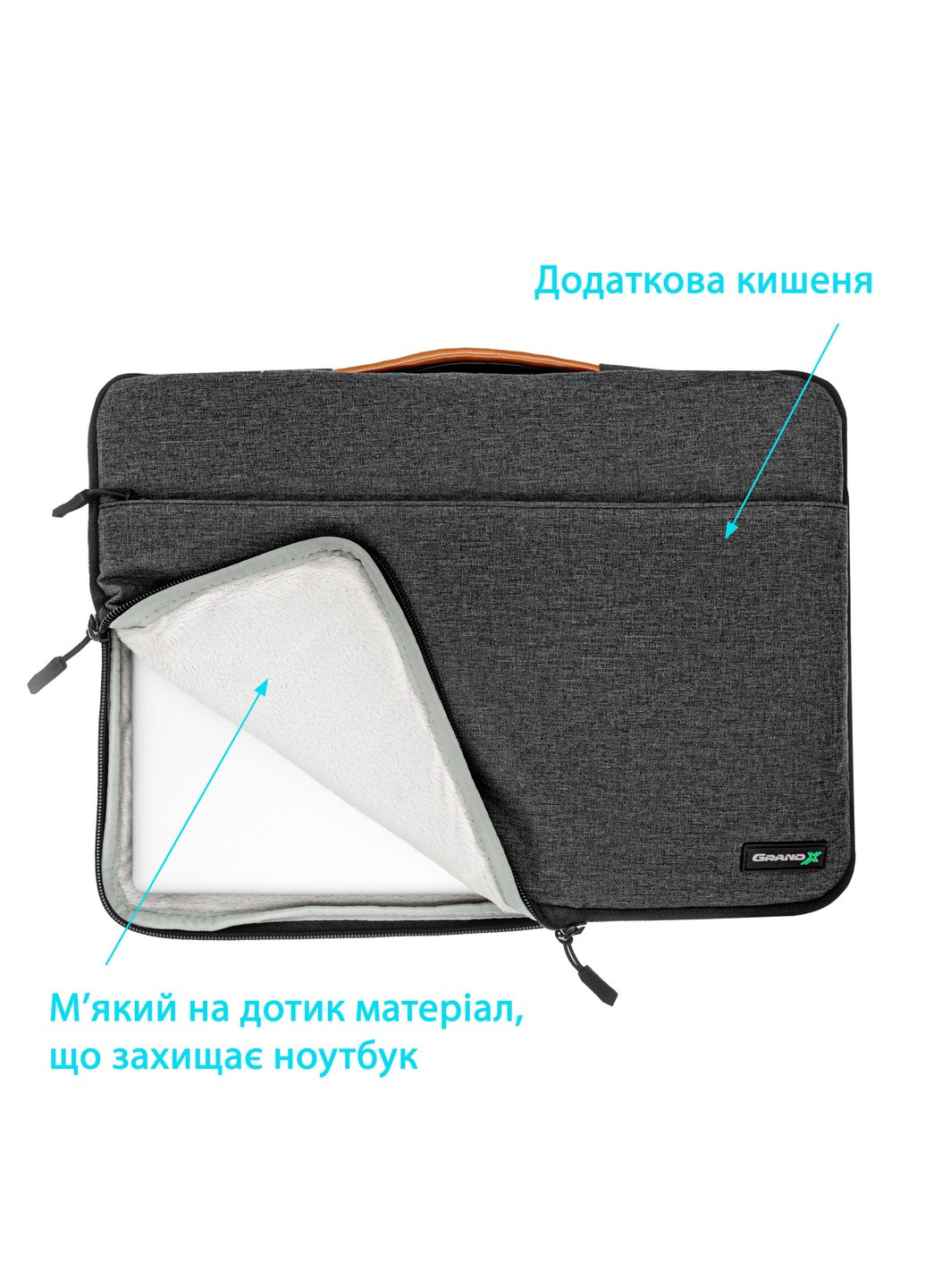 Чохол-сумка для ноутбука SLX-13D 13.3'' Dark Grey Grand-X (253750722)