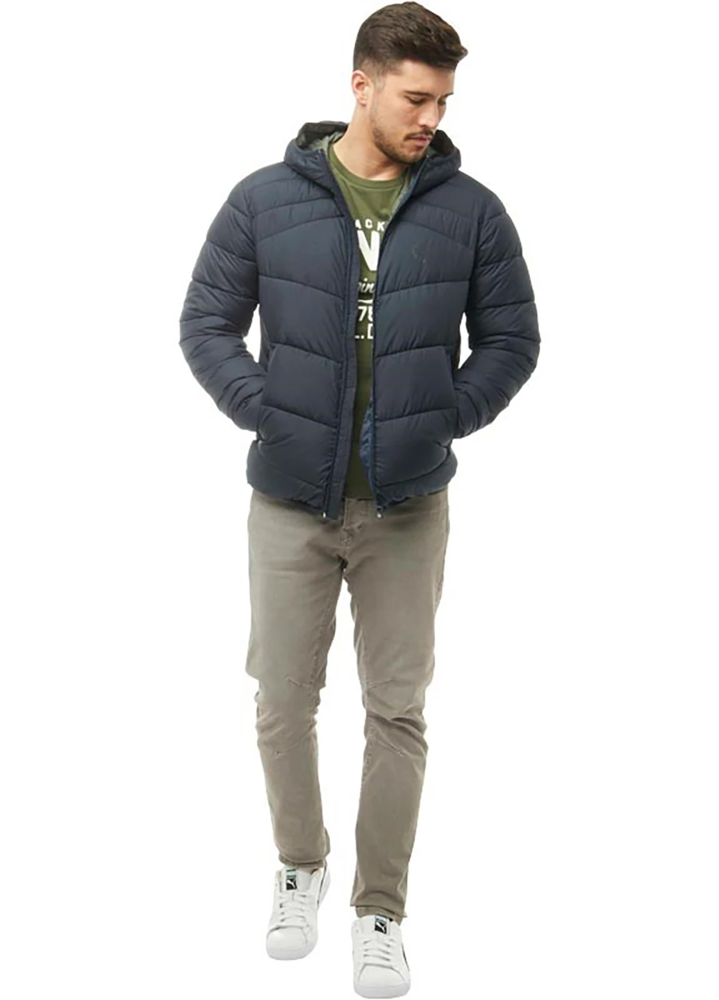 Темно-синяя демисезонная куртка Jack & Jones