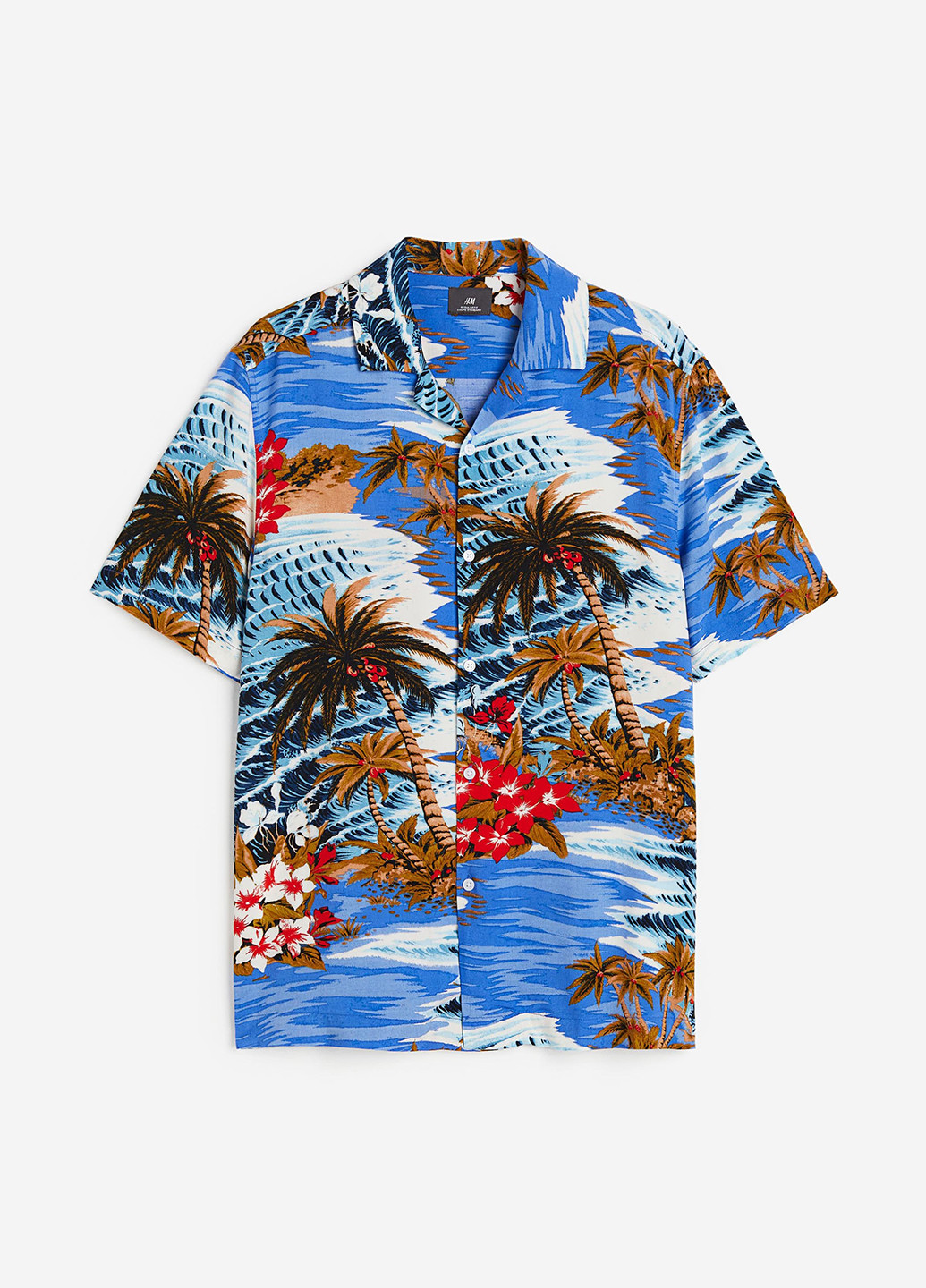 Синяя кэжуал рубашка с рисунком H&M