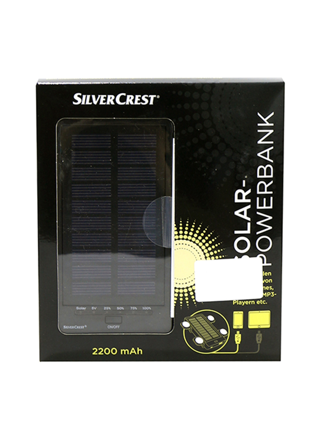 PowerBank с солнечной батареей 2200мАч Silver Crest (133144589)