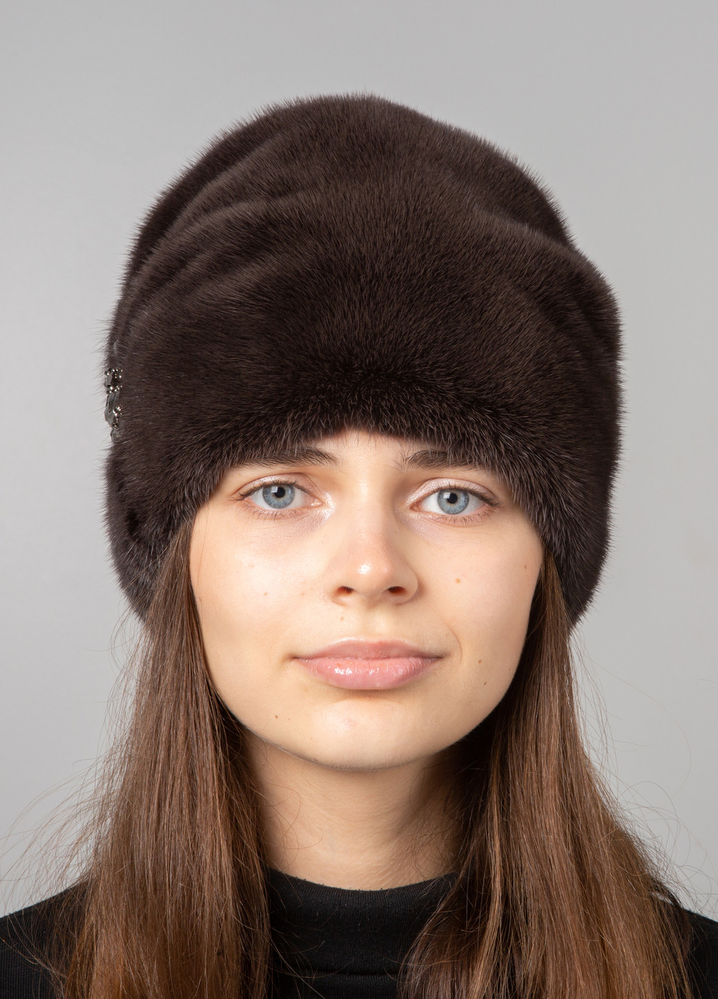Женская зимняя норковая шапка кубанка из натурального меха норки Меховой Стиль камелия (254894903)