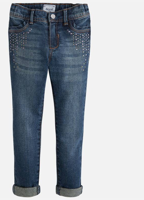 Светло-синие демисезонные скинни джинсы для девочки Mayoral
