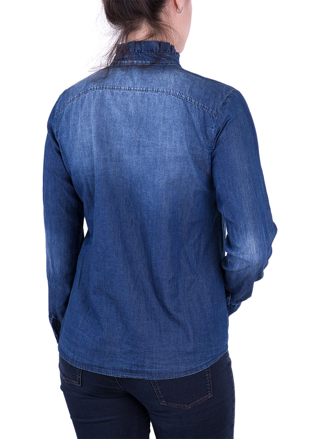 Синяя кэжуал рубашка однотонная Miss Miss