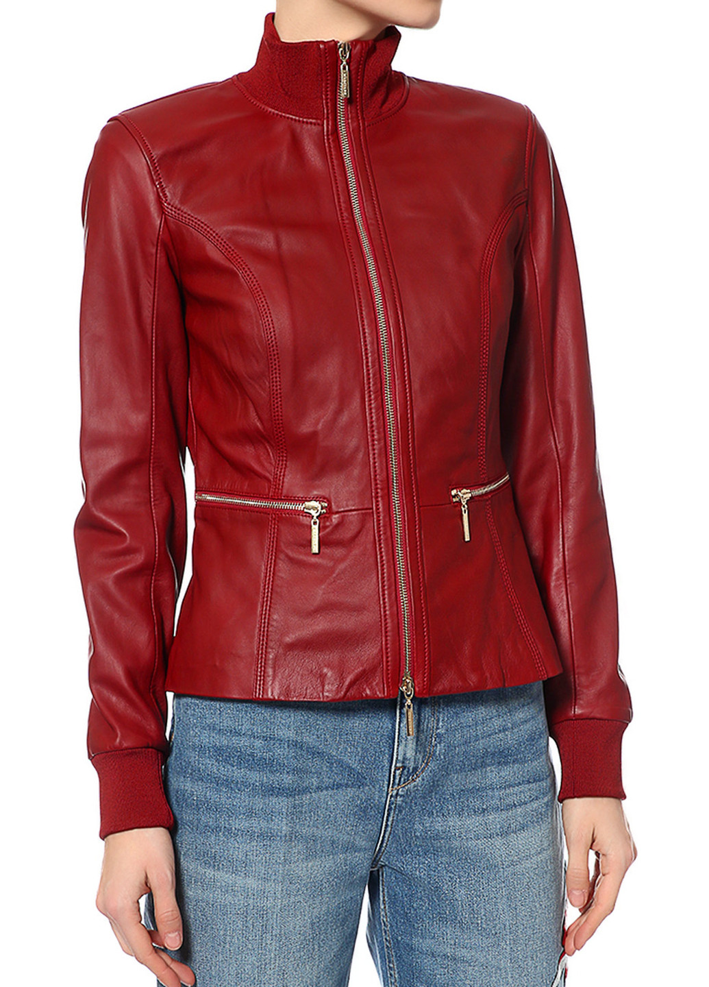 Красная демисезонная куртка кожаная Marciano