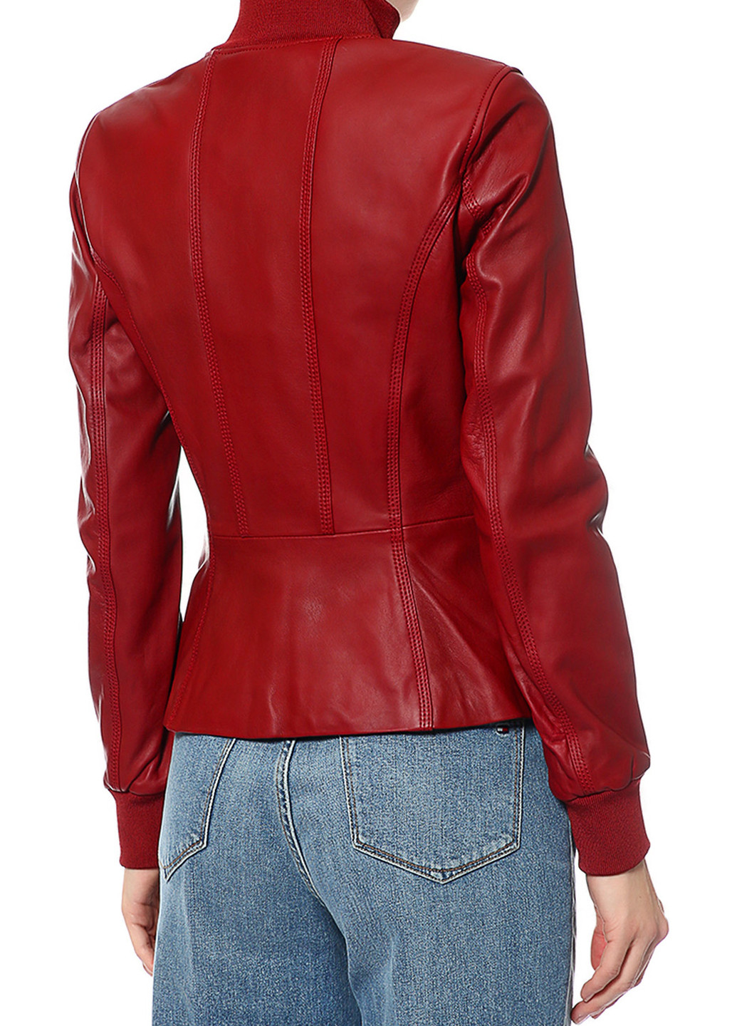 Красная демисезонная куртка кожаная Marciano