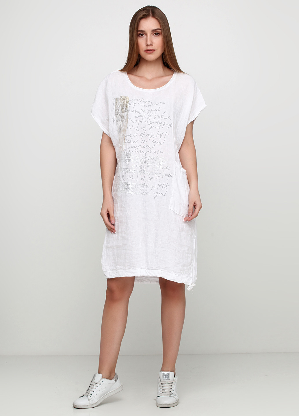Белое кэжуал платье New Collection с рисунком