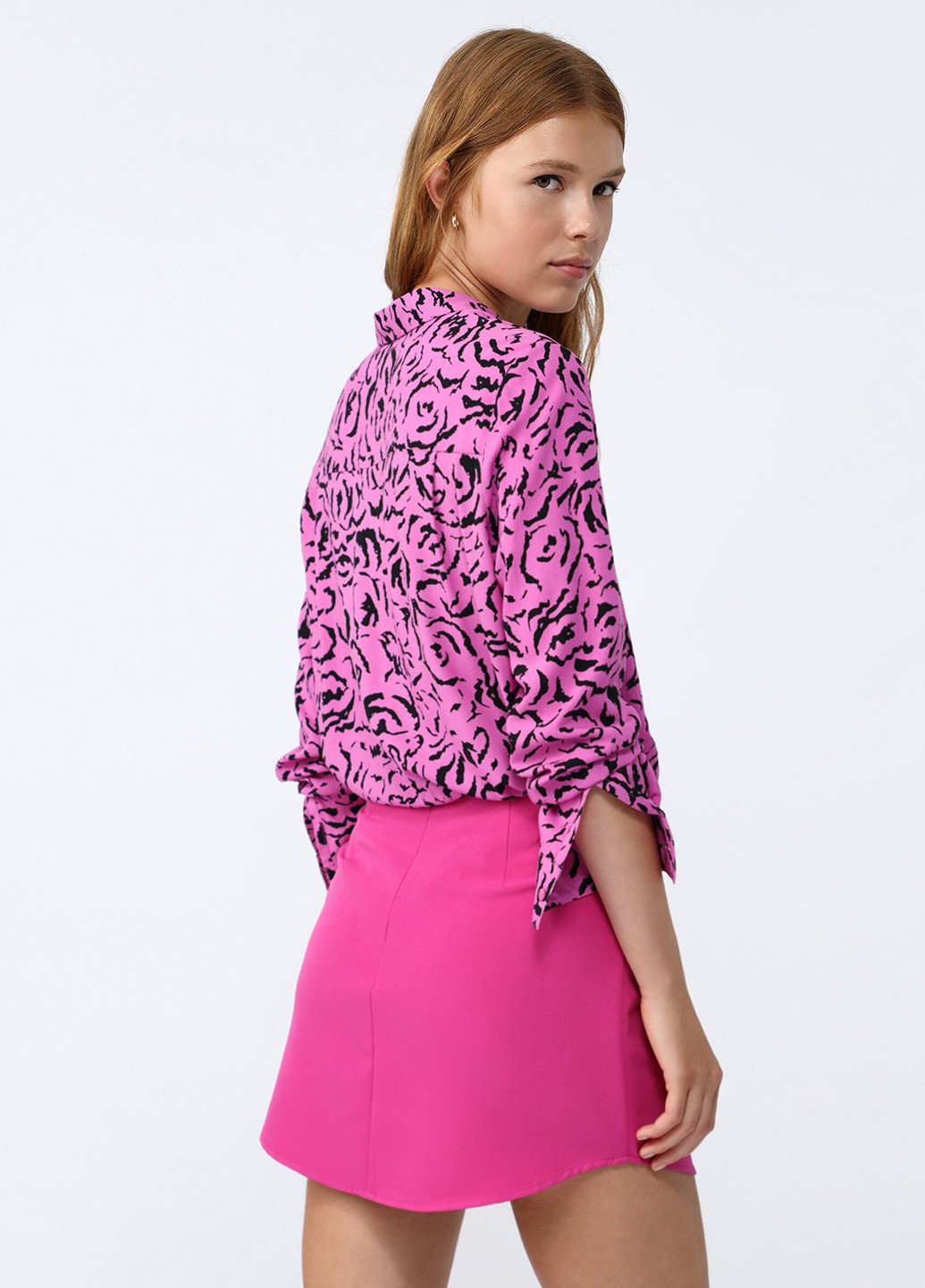 Фуксиновая кэжуал однотонная юбка Lefties