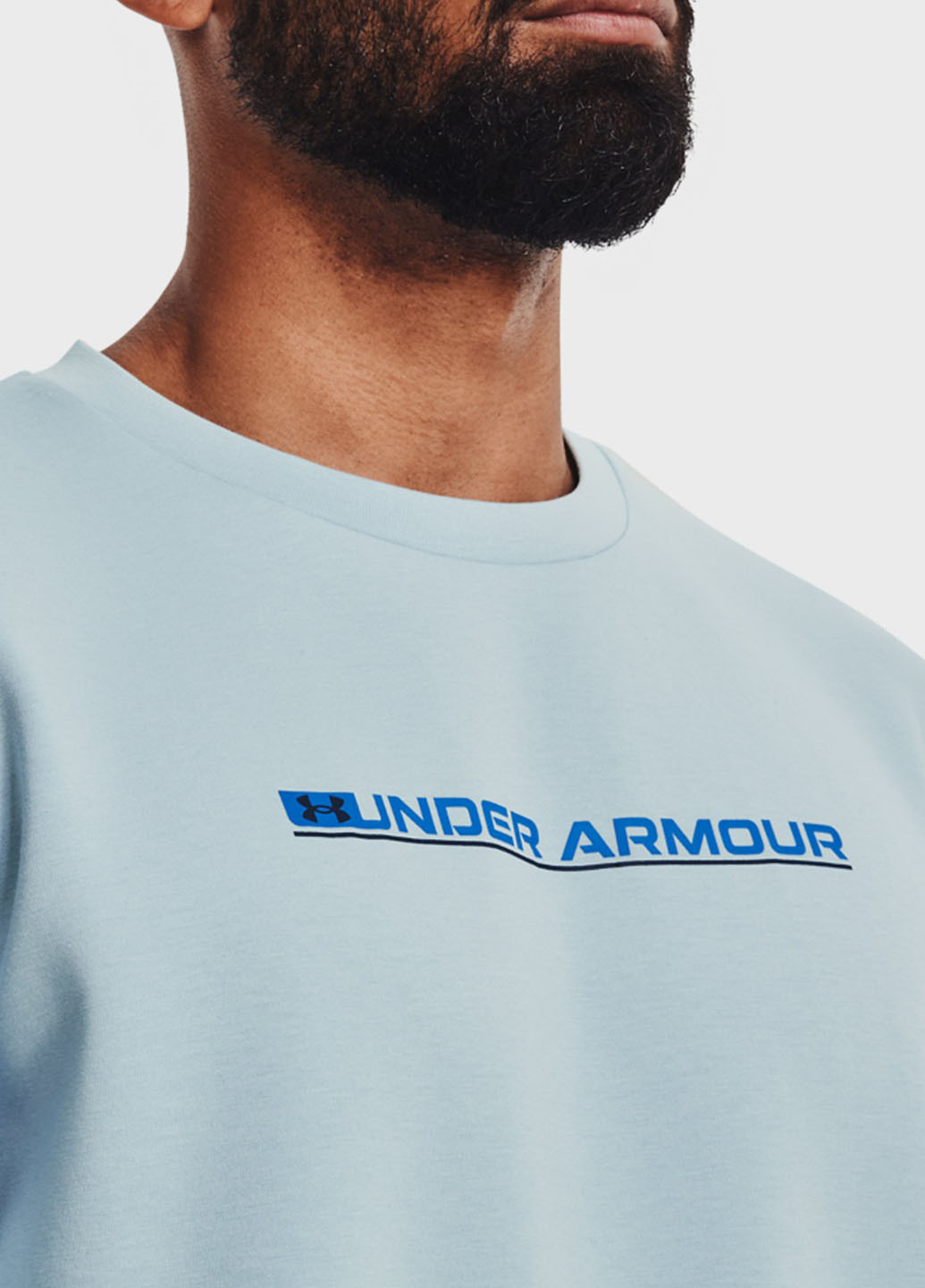 Свитшот Under Armour - Свободный крой логотип голубой спортивный полиэстер - (252877579)