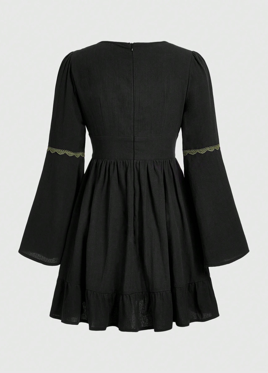 Чорна кежуал сукня кльош Romwe однотонна