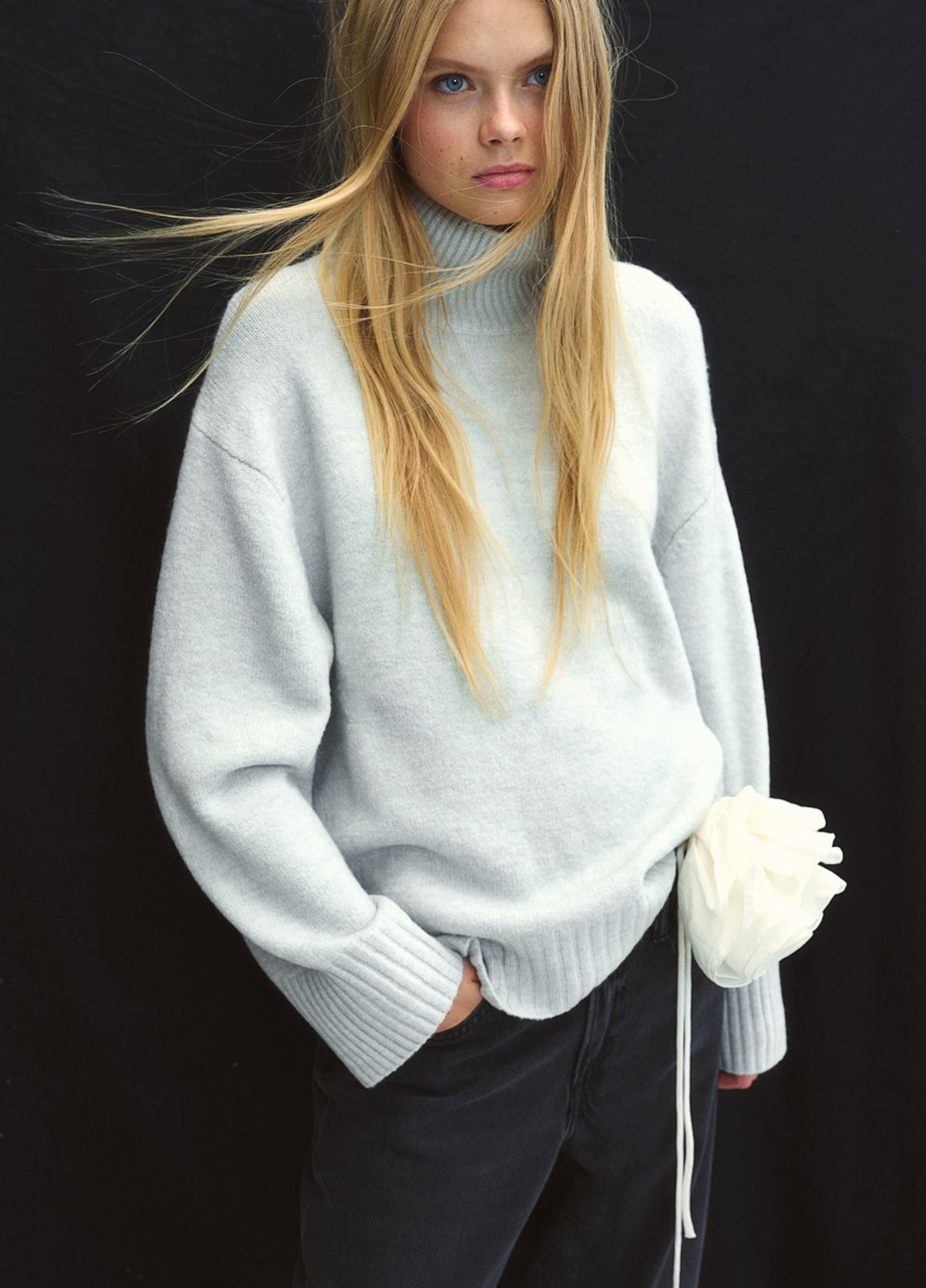 Світло-бірюзовий зимовий светр джемпер H&M