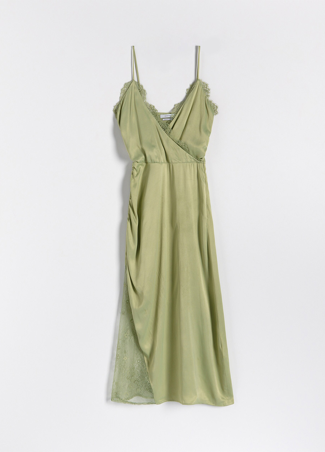 Зеленое кэжуал платье платье-комбинация Reserved однотонное