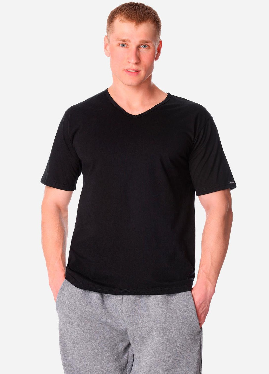 Черная футболка чоловіча concord 4xl чорний 201 Cornette