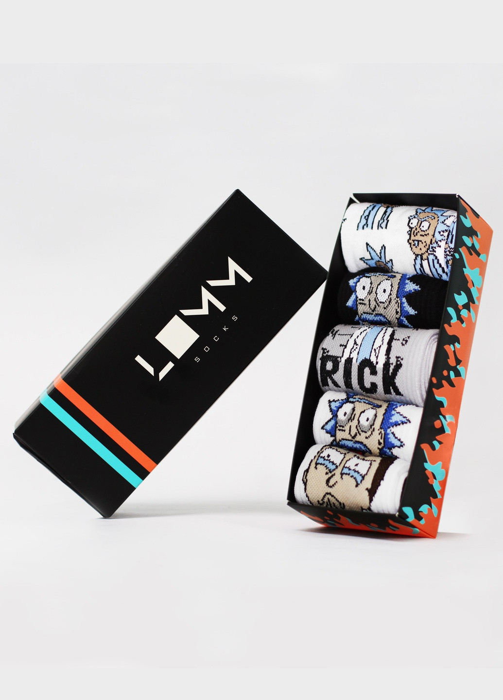 Комбинированные набор носков в коробке rik ta morti dark box LOMM рисунки (251846739)