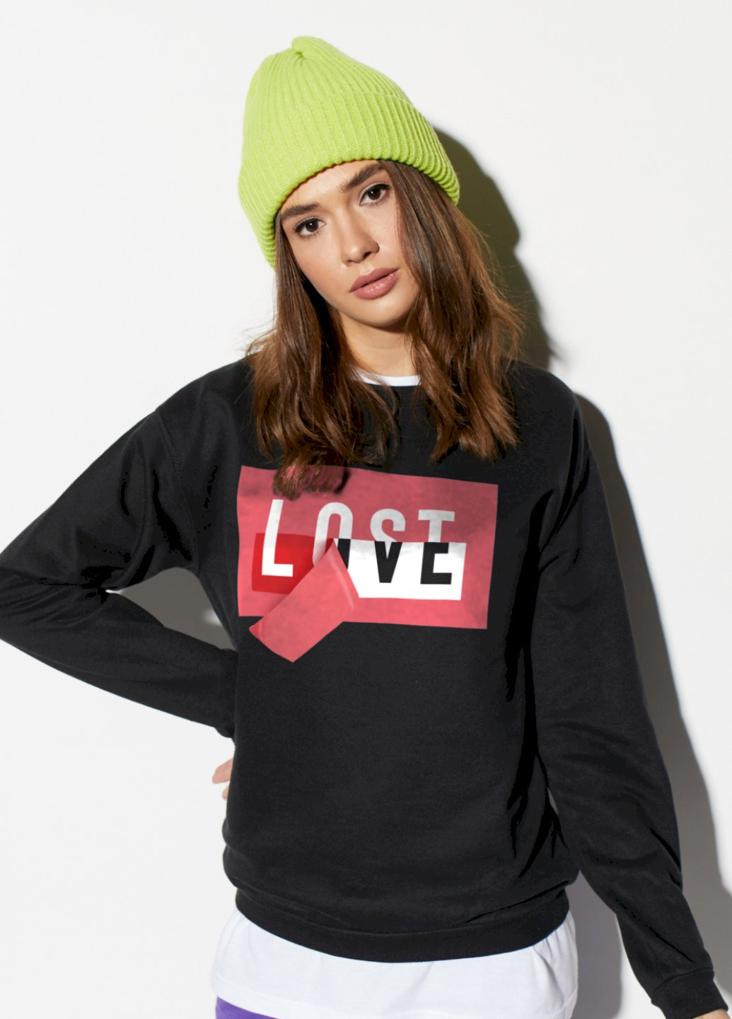 Чорний світшот basic YAPPI (201486745)